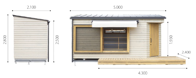 コダマベース 外装ヒノキ無垢仕様 / 内装ヒノキ材 動かせる小屋 小屋 タイニーハウス 東農杉 東濃檜 ベーシックモデル ヒノキ材無垢 東白川村 【北海道・沖縄県・離島配送不可】