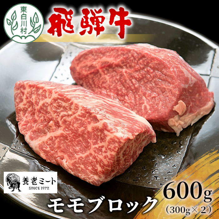 飛騨牛 モモブロック 600g 300g×2 牛肉 和牛 肉 ローストビーフ 焼肉 ステーキ 赤身 赤身肉 牛 鉄板焼き お祝い 贈答 ギフト 贈り物 ふるさと納税 東白川村 岐阜 贅沢 モモ もも肉 養老ミート