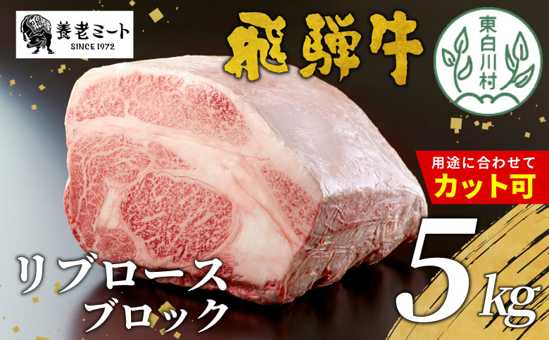 お好きなカット可能！飛騨牛 リブロースブロック 5kg 牛肉 和牛 肉 塊肉 リブロース ステーキ すき焼き しゃぶしゃぶ 赤身 肉 牛 牛肉 鉄板焼き お祝い 贈答 ギフト 贈り物 ふるさと納税 東白川村 岐阜 贅沢 霜降り 柔らかい ジューシー 養老ミート