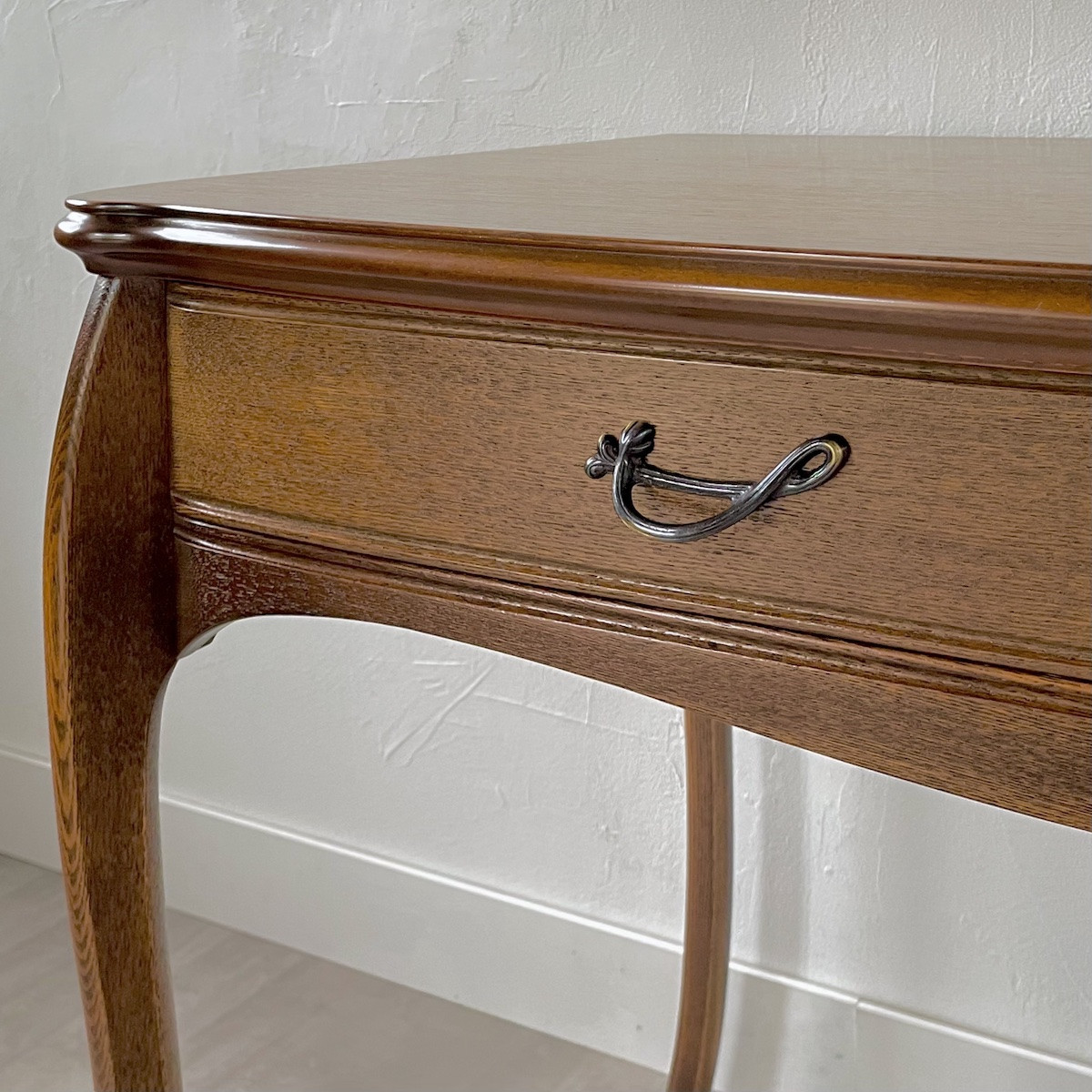 松永工房 Continue デスク1100&ワゴン280 プライベートデスク 机クラシック エレガント インテリア アンティーク調家具 木製 書斎机 ねこ脚  カンティーニュ 学習机【配送不可：沖縄・離島】