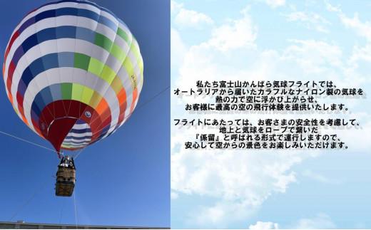富士山 かんばら 気球フライト 熱気球搭乗 チケット【貸切/大人1名～5名】蒲原 静岡市 体験