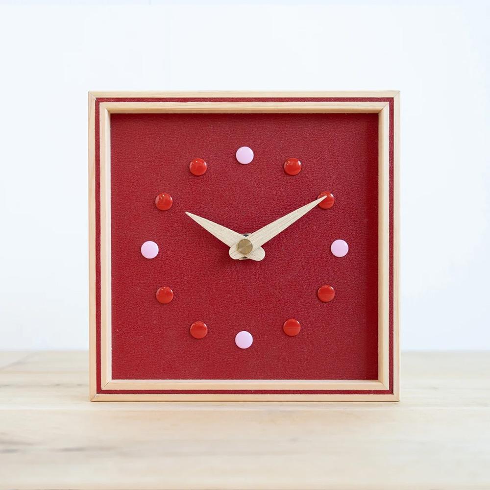 マーブルクロック（思い出つまったランドセルが家族のそばにいる暮らし）ランドセルリメイク 時計 思い出