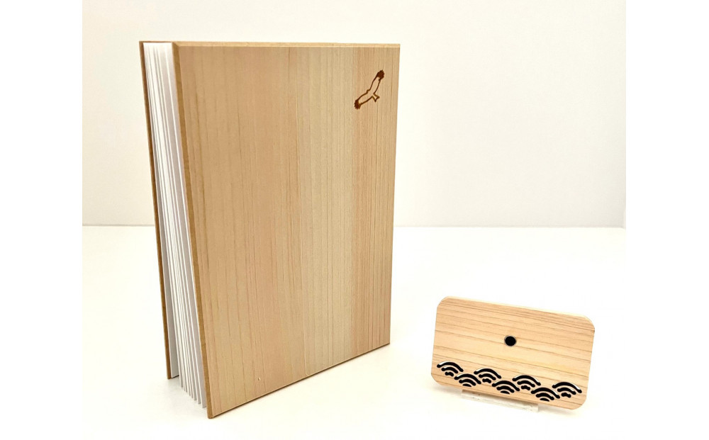 静岡ヒノキの御朱印帳と駿府城マグネット ～家康公ゆかりのまちから～□