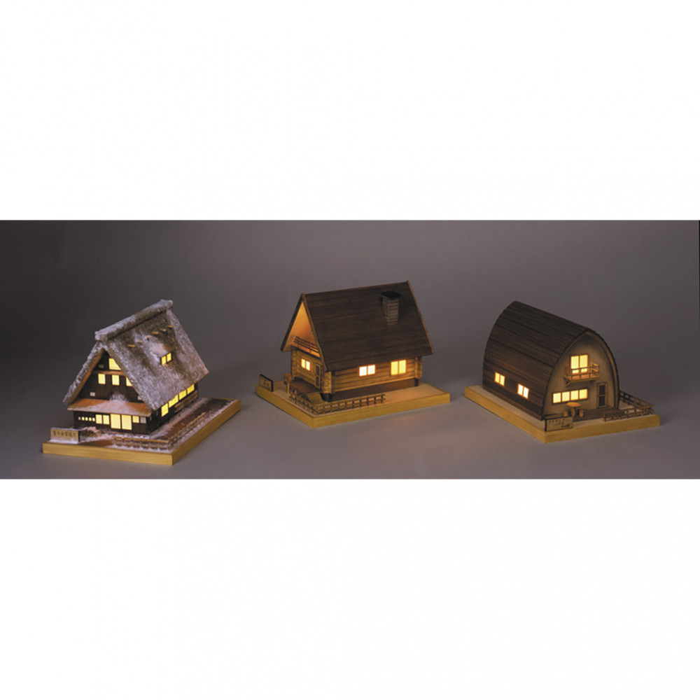 ウッディジョー　あかりシリーズ No.1  雪の合掌造り　木製模型キット