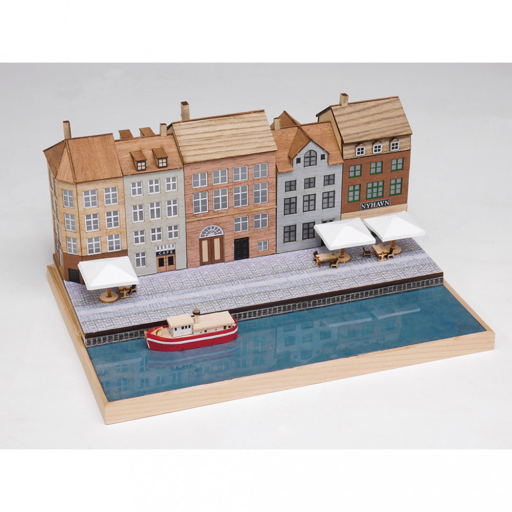 ウッディジョー　ヨーロッパの街並みシリーズ　デンマーク・コペンハーゲン　木製模型キット