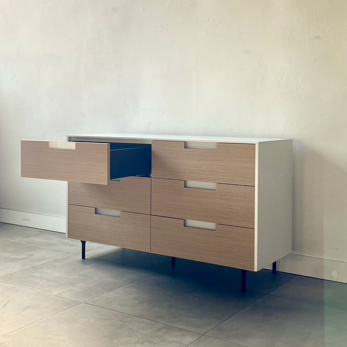 松永工房 MASTER PIECE ローチェスト120 ナチュラルカラー×ホワイトカラー モダンテイスト シンプルデザイン 木製 衣類収納 引き出し収納 ローボード 北欧インテリア マスターピース【配送不可：沖縄・離島】