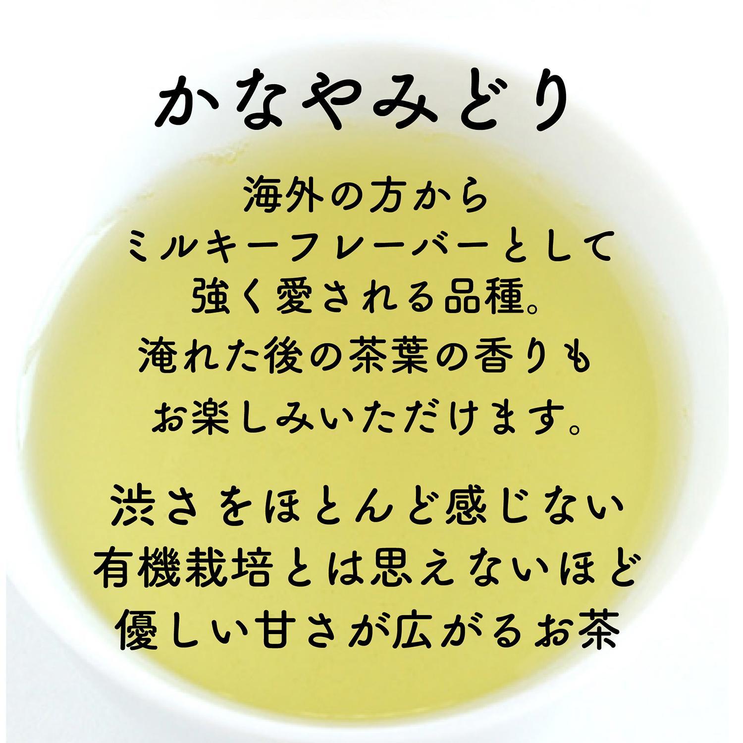 静岡市清水区の有機栽培品種茶2種セット かなやみどり100ｇ さやまかおり100ｇ 静岡茶 静岡県産□