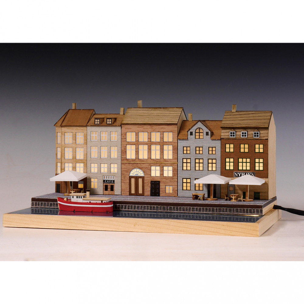 ウッディジョー　ヨーロッパの街並みシリーズ　デンマーク・コペンハーゲン　木製模型キット