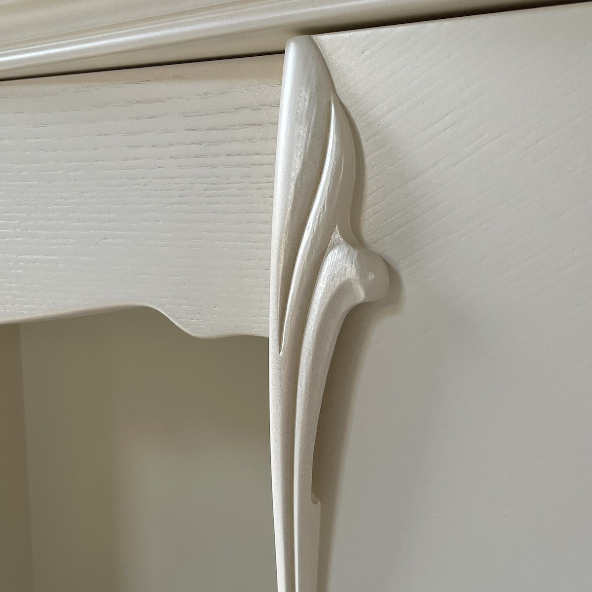 松永工房 Continue ドレッサー アロール半三 オフィシャル限定品 ホワイトカラー クラシック エレガント インテリア アンティーク調家具 木製 鏡台 ミラー ねこ脚 ヘアメイク メイク コスメ アクセサリー 収納 カンティーニュ【配送不可：沖縄・離島】