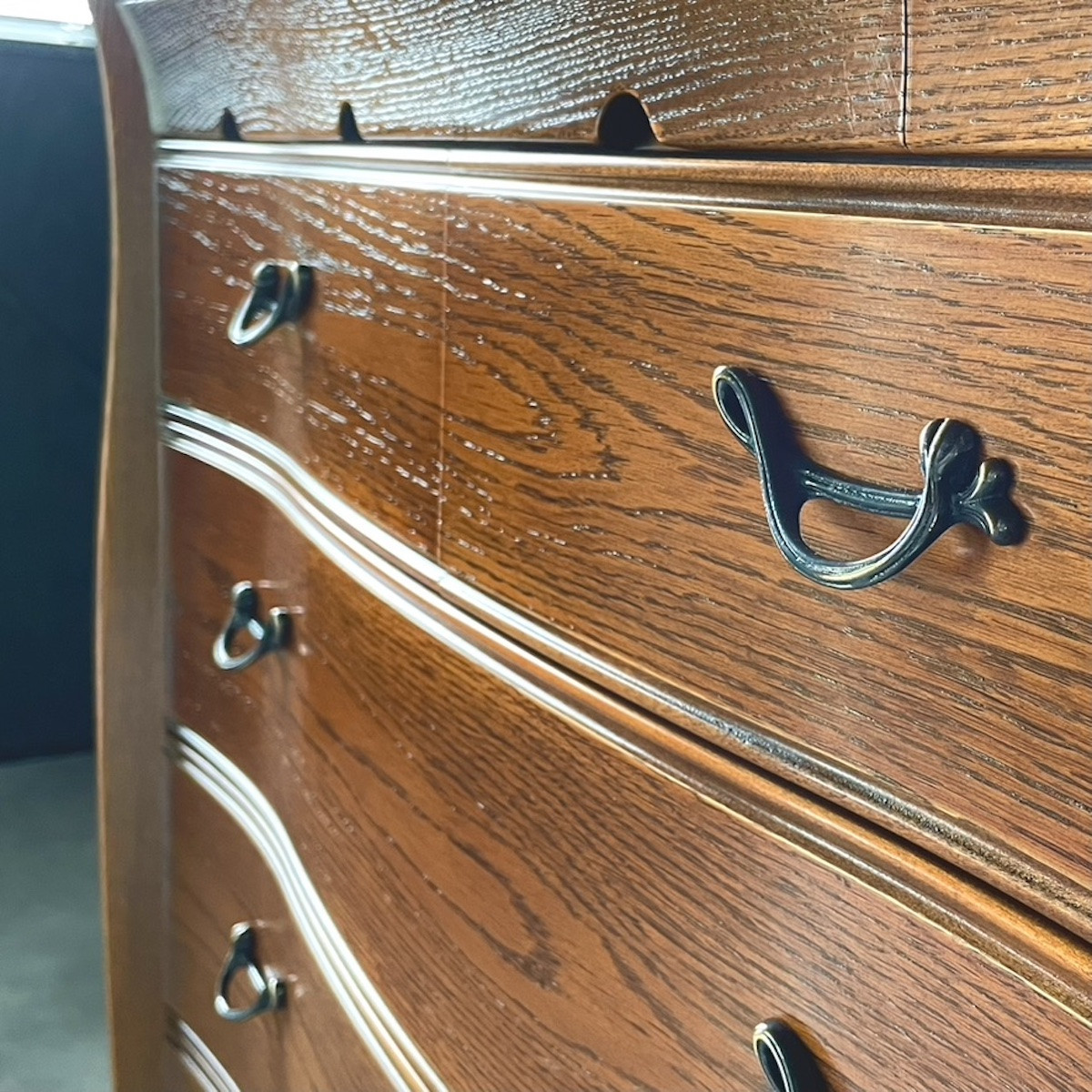 松永工房 Continue ハイチェスト アンティークカラー  クラシック エレガント インテリア アンティーク調家具 木製 チェスト ねこ脚 タンス 収納家具 収納 カンティーニュ 寝室【配送不可：沖縄・離島】