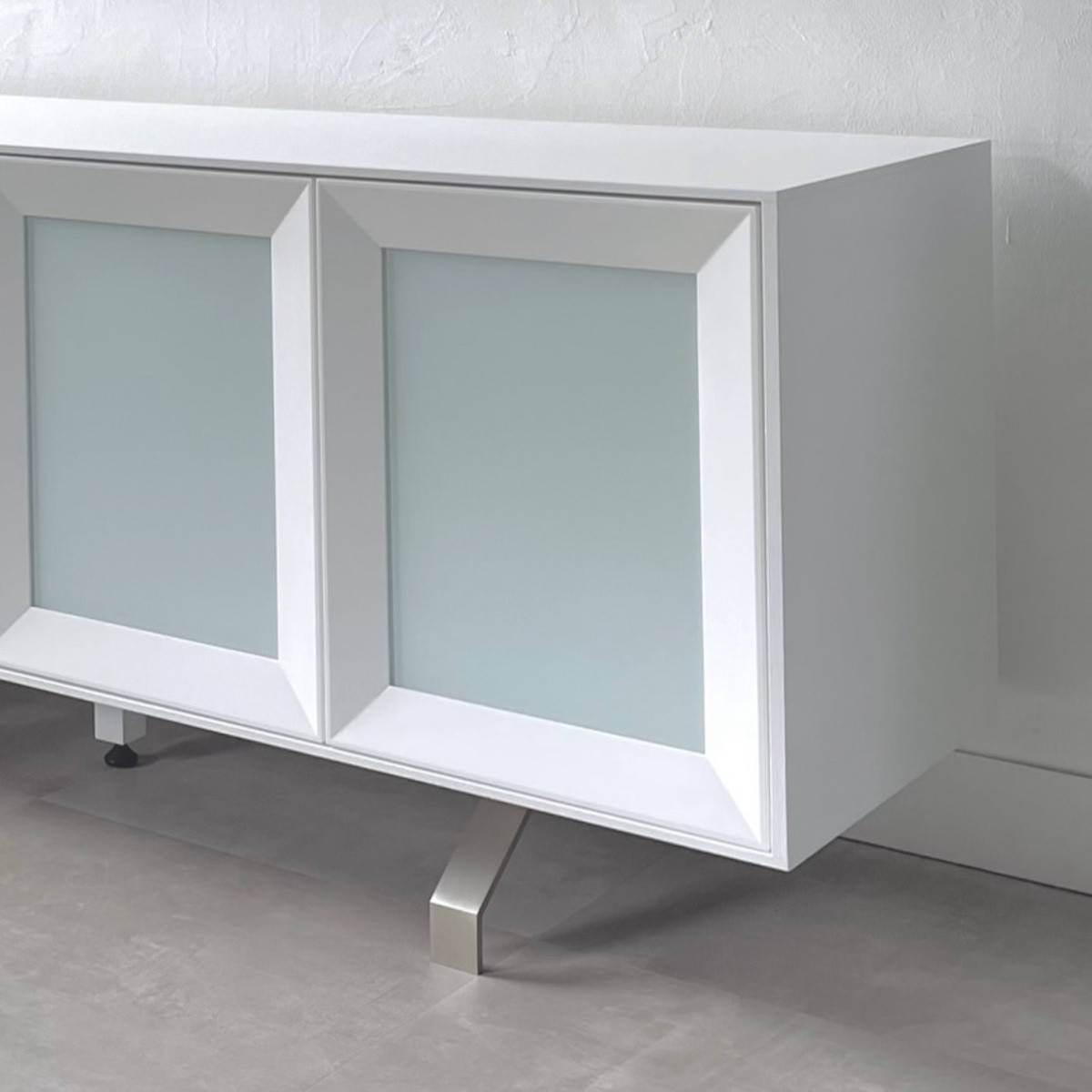 松永工房 MASTER PIECE サイドボードN180 ホワイトカラー モダンテイスト シンプルデザイン 木製 ローボード キャビネット リビング収納 ラグジュアリー マスターピース【配送不可：沖縄・離島】