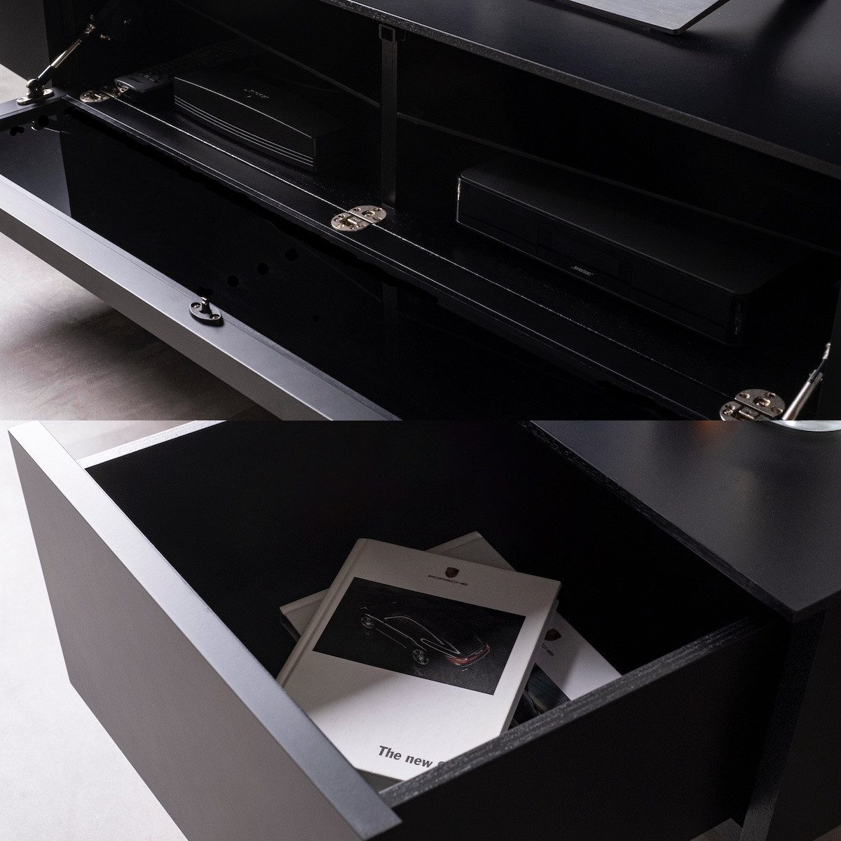 松永工房 MASTER PIECE テレビボードN180 ブラックカラー モダンテイスト シンプルデザイン 木製 テレビ台 ローボード キャビネット リビングインテリア ラグジュアリー マスターピース【配送不可：沖縄・離島】