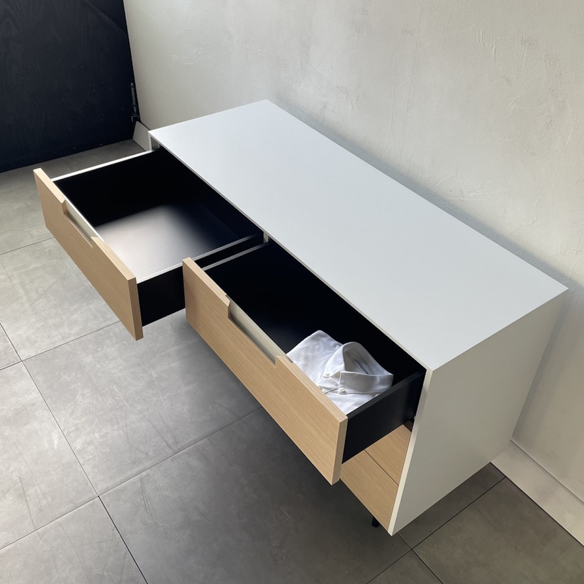 松永工房 MASTER PIECE ローチェスト120 ナチュラルカラー×ホワイトカラー モダンテイスト シンプルデザイン 木製 衣類収納 引き出し収納 ローボード 北欧インテリア マスターピース【配送不可：沖縄・離島】