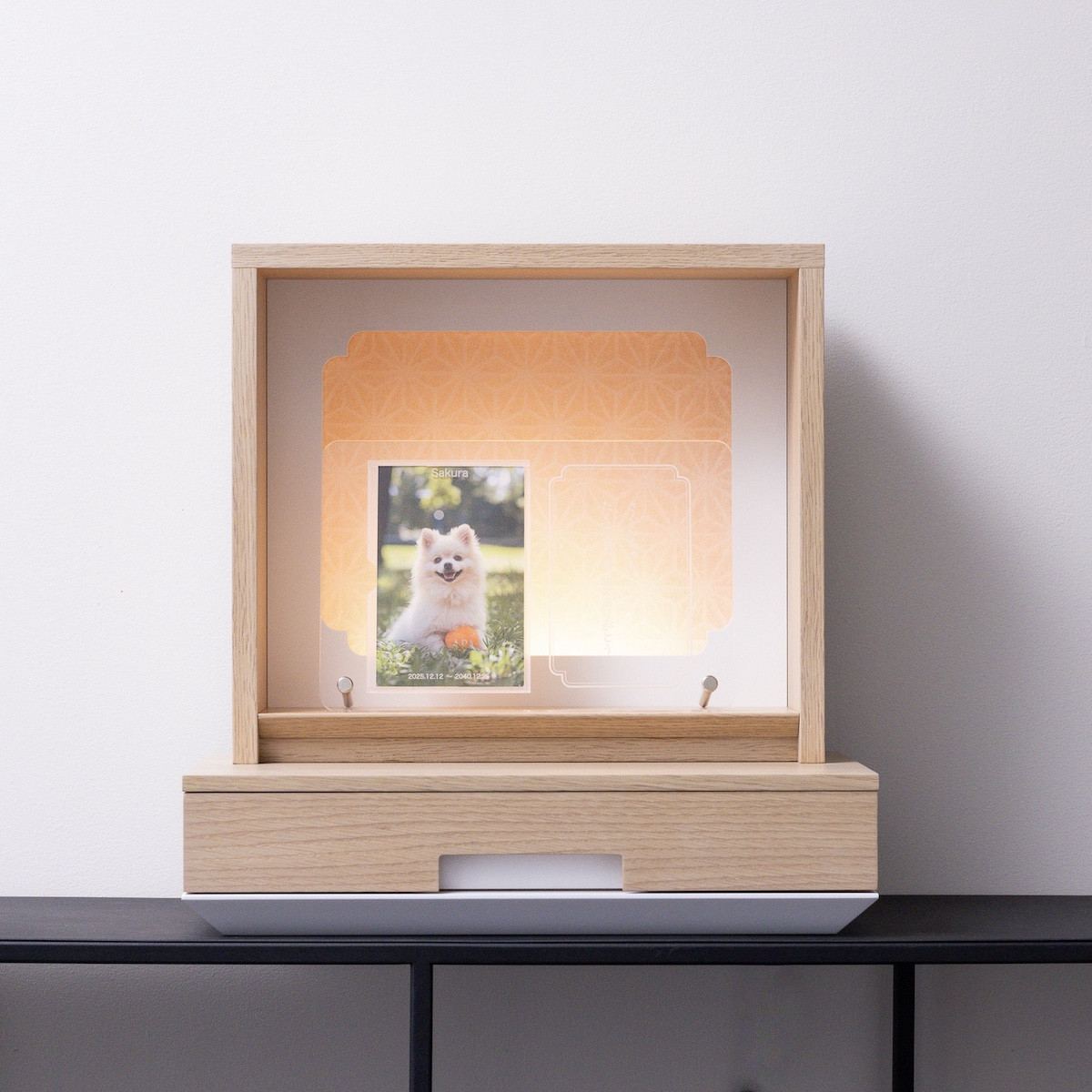 松永工房 MASTER PIECE オフィシャル限定品 メモリアルボックス＆メモリアルプレート ナチュラルカラー×ホワイトカラー ペットのお仏壇 供養 祈り 日本語縦書きメッセージ モダンインテリア シンプルデザイン マスターピース