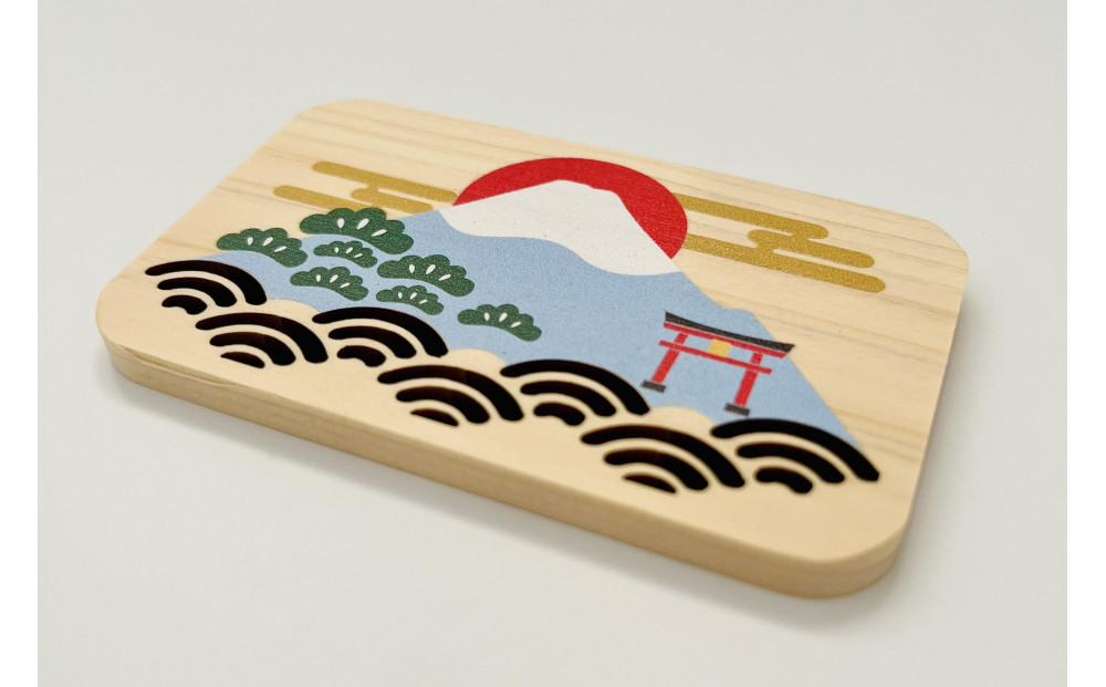 静岡県産ヒノキのマグネット《３種セット》静岡の風景を、ヒノキの香りとともに。□