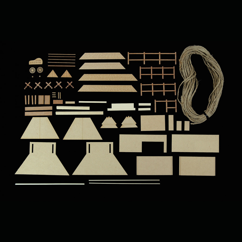 ウッディジョー　ミニ建築No.５ かやぶきの家　木製模型キット