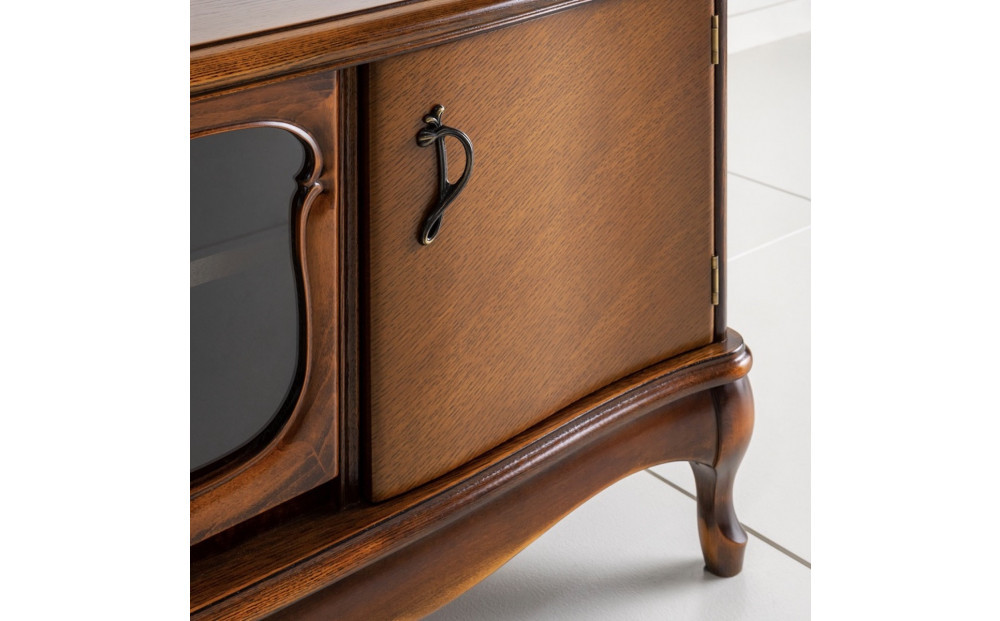 松永工房 Continue テレビボード150 アンティークカラー クラシック エレガント アンティーク調家具 木製  ねこ脚 テレビ台 ローボード オーディオ収納 リビングインテリア テレビ鑑賞 家族団らん カンティーニュ【配送不可：沖縄・離島】