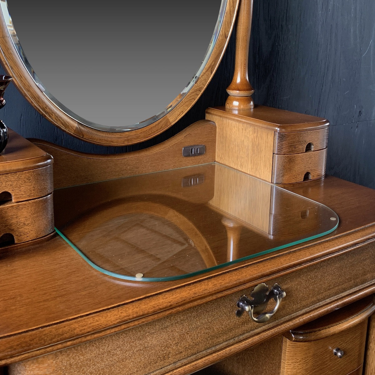 松永工房 Continue ドレッサー アルバ オフィシャル限定品 アンティークカラー クラシック エレガント インテリア アンティーク調家具 木製 鏡台 ミラー ねこ脚 ヘアメイク メイク コスメ アクセサリー 収納 カンティーニュ【配送不可：沖縄・離島】