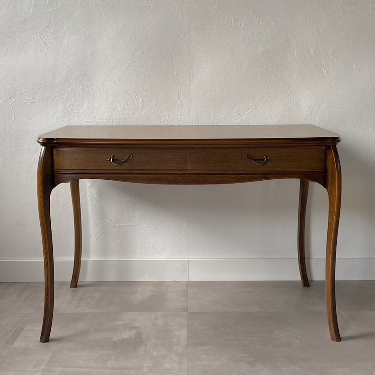 松永工房 Continue デスク1100&ワゴン280 プライベートデスク 机クラシック エレガント インテリア アンティーク調家具 木製 書斎机 ねこ脚  カンティーニュ 学習机【配送不可：沖縄・離島】