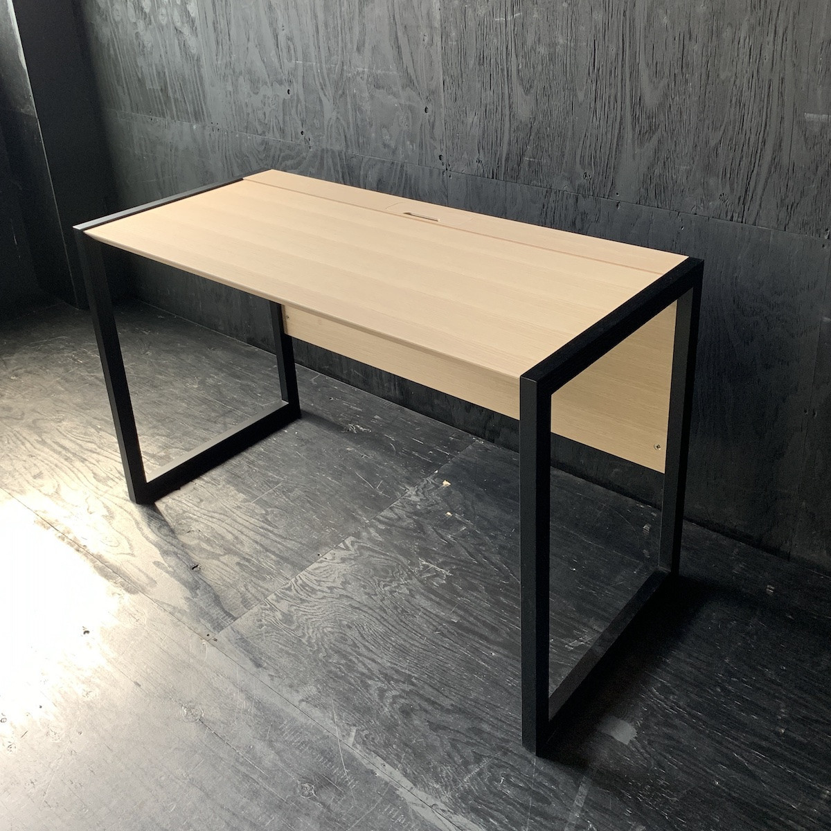 松永工房 MASTER PIECE デスク120 ＆ワゴン ナチュラルカラー×ブラックカラー 天板ウッド モダンテイスト シンプルデザイン 木製 デスク オフィス ホームユース 書斎 パソコンデスク マスターピース【配送不可：沖縄・離島】