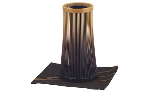 駿河竹千筋細工 「花器 真富士」まふじ◆