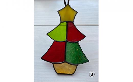 【ステンドグラス】クリスマスオーナメント（03:ツリー）□