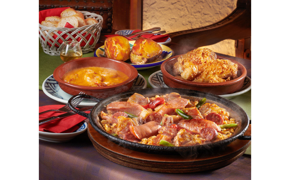 チョリソーパエリアのディナーセット 静岡の老舗スペインレストラン「サングリア」 冷凍 スペイン料理 パエリア タパス ワイン バル バール◇