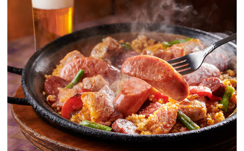 【1月20日以降順次発送】スペイン産栗豚とチョリソーのパエリア 2人前 静岡の老舗スペインレストラン「サングリア」 冷凍 スペイン料理 パエリア タパス ワイン バル バール◇