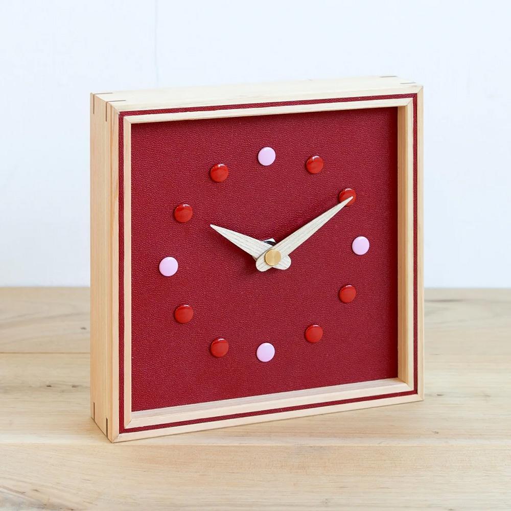 マーブルクロック（思い出つまったランドセルが家族のそばにいる暮らし）ランドセルリメイク 時計 思い出