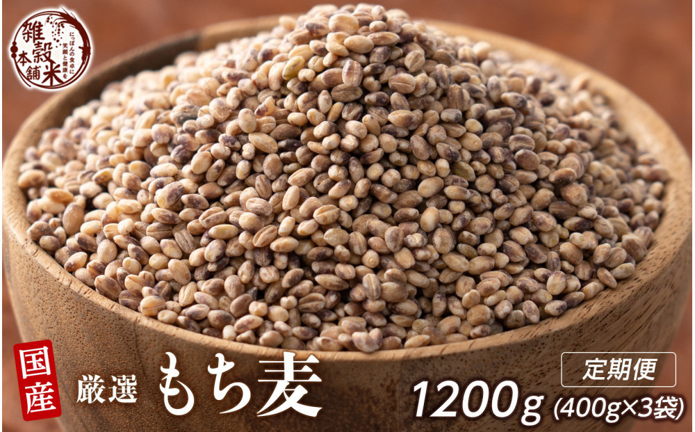 【3ヶ月定期便】もち麦 (400g×1袋)【合計1200g 全3袋】