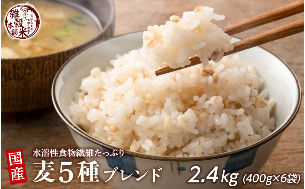 国産麦5種ブレンド 2.4kg(400g×6袋)