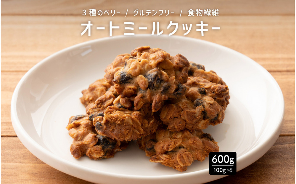 オートミールクッキー 3種のベリー 600g(100g×6袋)