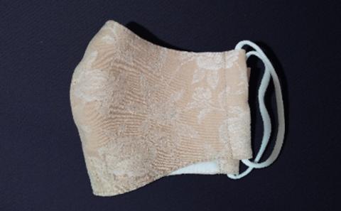 遠州織物ジャカード織　柿渋染めお洒落マスク 4枚セット（L×4）