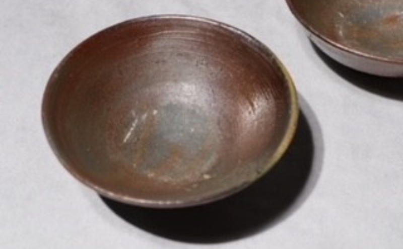 あんじ窯 陶　井口の（ペア）備前茶碗 口径13cm 高さ4.5cm