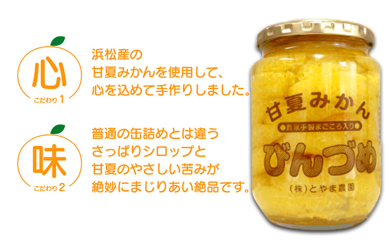 甘夏みかんビン詰め　小瓶2本セット（500g×2本セット）