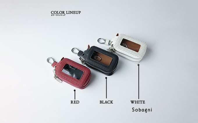 エシカルレザーSobagni スマートキーケースダブル ブラック