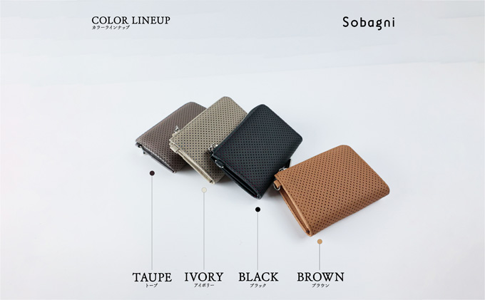 エシカルレザーSobagni コンパクトウォレット ブラック