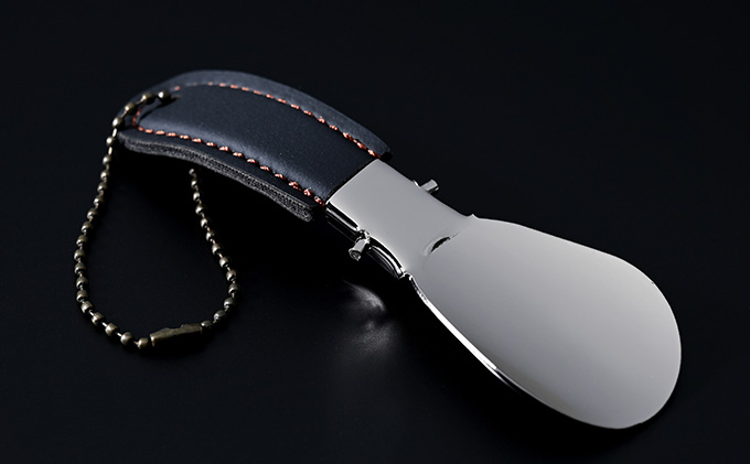 【靴ベラ】コンパクトシューホーン　ブラウン