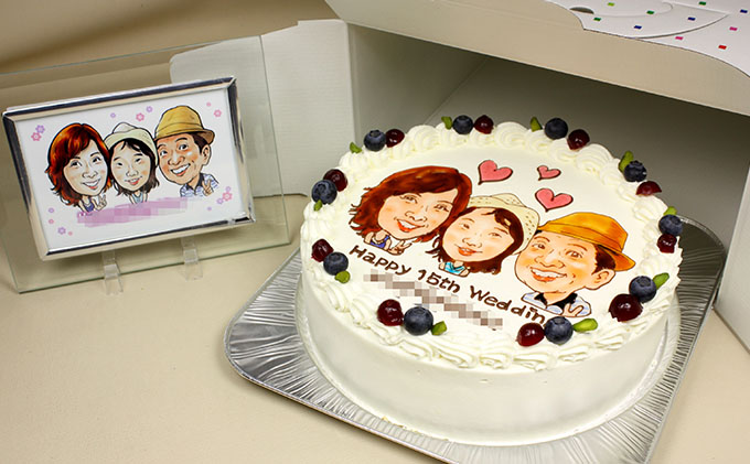 似顔絵ケーキ7号サイズ（人物3人）引換券