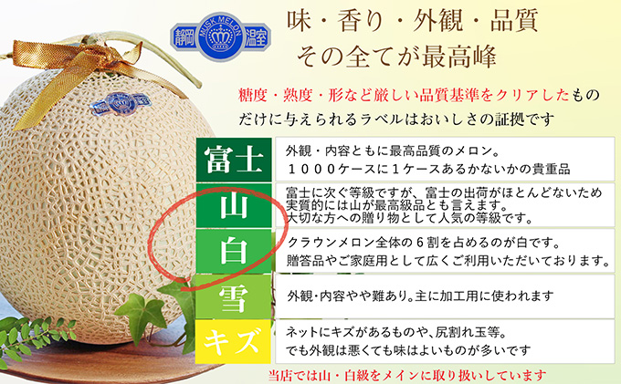 【3か月定期便】クラウンメロン【並（白等級）】中玉（1.3kg前後）2玉入り