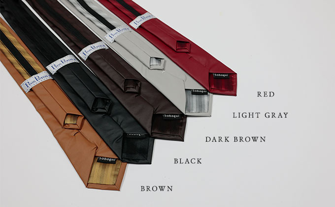 エシカルレザーSobagni ワンタッチエシカルネクタイ ブラック