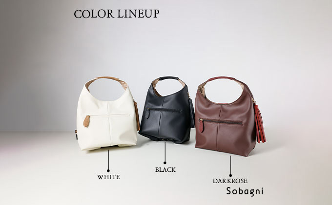 エシカルレザーSobagni ワンハンドル 2WAY バッグ ブラック