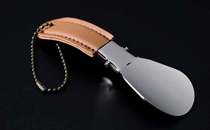 【靴ベラ】コンパクトシューホーン　ブラウン