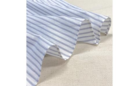 【遠州織物】武襯衣 先染ストライプドビー織シャツ　レディース 長袖 グレー