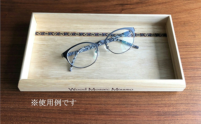 モザイク入り木製トレイ（桐）