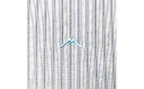 【遠州織物】武襯衣 先染ストライプドビー織シャツ ノーマリーデザイン　レディース グレー