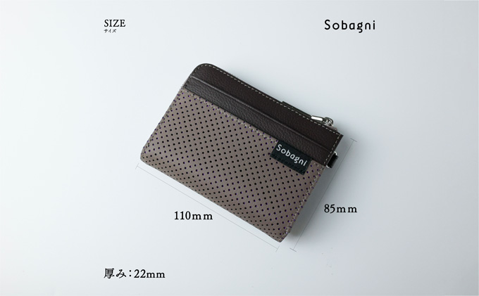 エシカルレザーSobagni コンパクトウォレット ブラック