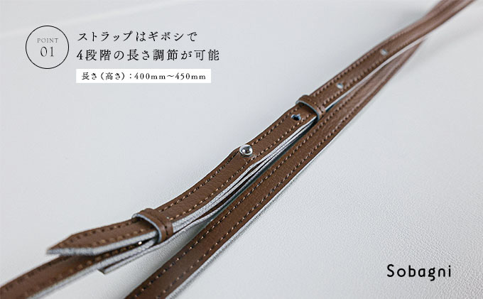 エシカルレザーSobagni IDカードホルダー ホワイト×オレンジ