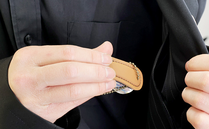 【靴ベラ】コンパクトシューホーン　ブラウン