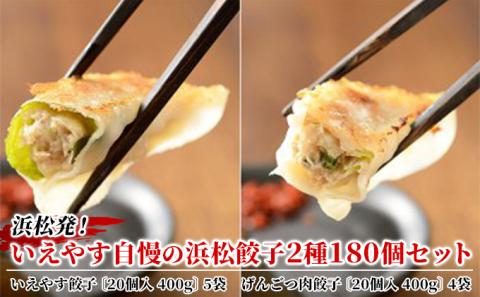 浜松発！いえやす自慢の 浜松餃子 2種180個セット（いえやす餃子 100個 げんこつ肉餃子 80個） 冷凍 ぎょうざ